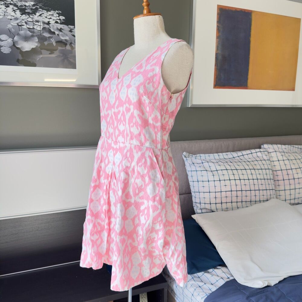 GAP 100% Linen Sleeveless V-Neck Fit & Flare Dress Summer Spring US 6